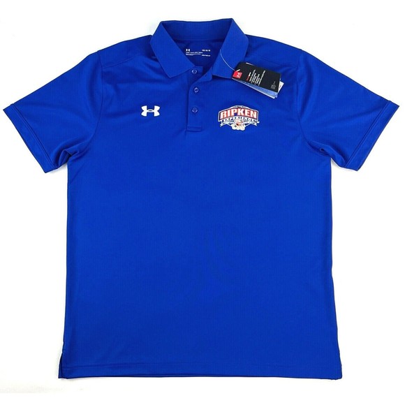 Under Armour Other - New Under Armour Heat Gear The Ripken Experience Golf Polo Shirt Mens L Blue
